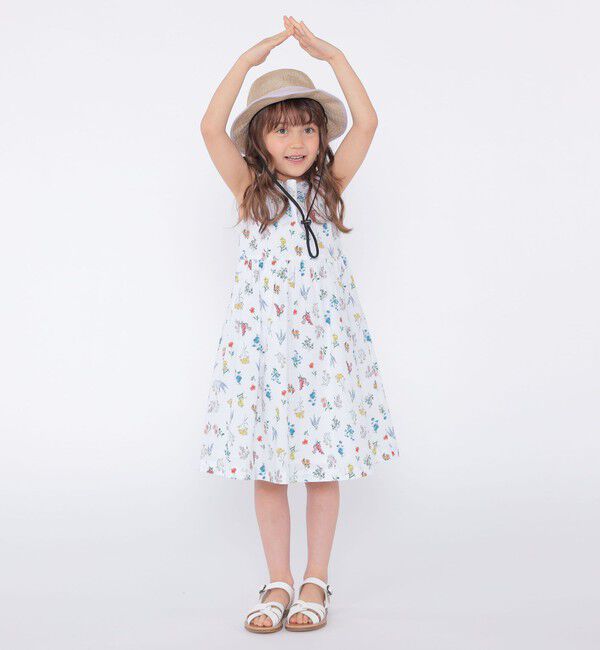 SHIPS KIDS「SHIPS KIDS:100～130cm / フラワー ノースリーブ ワンピース」|ワンピース|