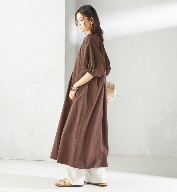 SHIPS for women「〈接触冷感 / 撥水加工〉TEX BRID(R)タフタ ギャザー ワンピース」|ワンピース|