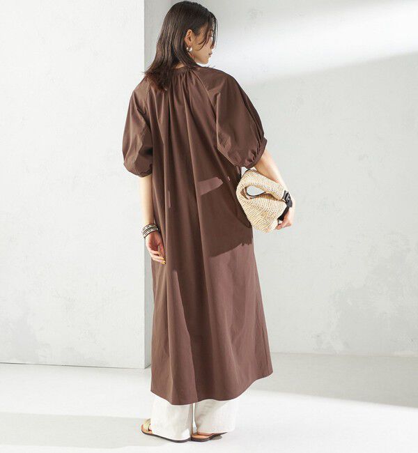SHIPS for women「〈接触冷感 / 撥水加工〉TEX BRID(R)タフタ ギャザー ワンピース」|ワンピース|