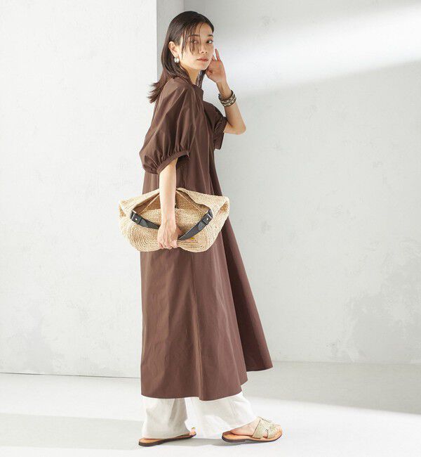 SHIPS for women「〈接触冷感 / 撥水加工〉TEX BRID(R)タフタ ギャザー ワンピース」|ワンピース|