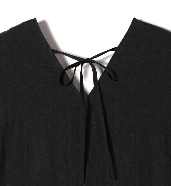 SHIPS for women「SHIPS Primary Navy Label:〈手洗い可能〉麻 ピンタック サック ワンピース」|ワンピース|