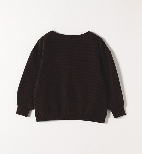 quaranciel「quaranciel:〈洗濯機可能〉ポリエステル ベロア リブ コクーン コンパクト プルオーバー」|Tシャツ・カットソー|