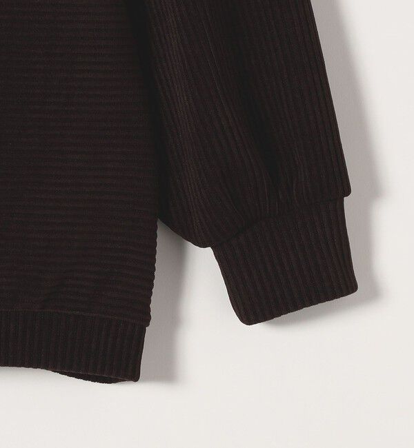 quaranciel「quaranciel:〈洗濯機可能〉ポリエステル ベロア リブ コクーン コンパクト プルオーバー」|Tシャツ・カットソー|