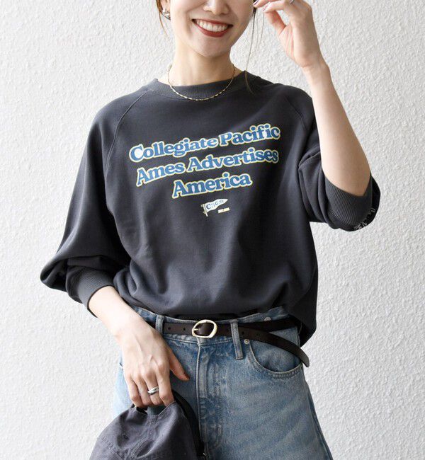SHIPS any「【SHIPS any別注】Collegiate Pacific: ロゴ プリント ＆ 刺繍 スウェット 25AW」|スウェット・ジャージ|