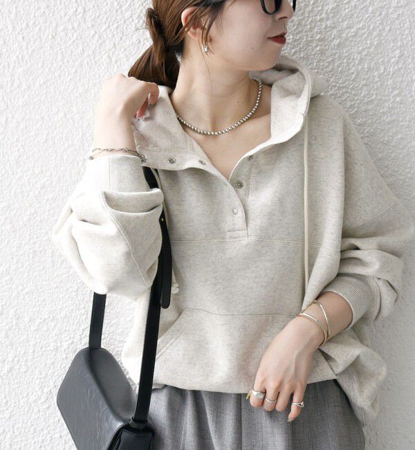 SHIPS any「《一部追加予約》SHIPS any:〈洗濯機可能〉USAコットン 裏起毛 フーディー ルーズ プルオーバー」|パーカー|ナチュラル