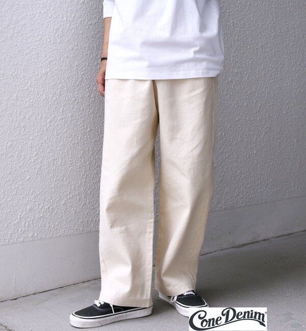 SHIPS any「SHIPS any: Cone Denim フリーサイズ キャンバス デニム イージーパンツ◇」|デニム|ホワイト