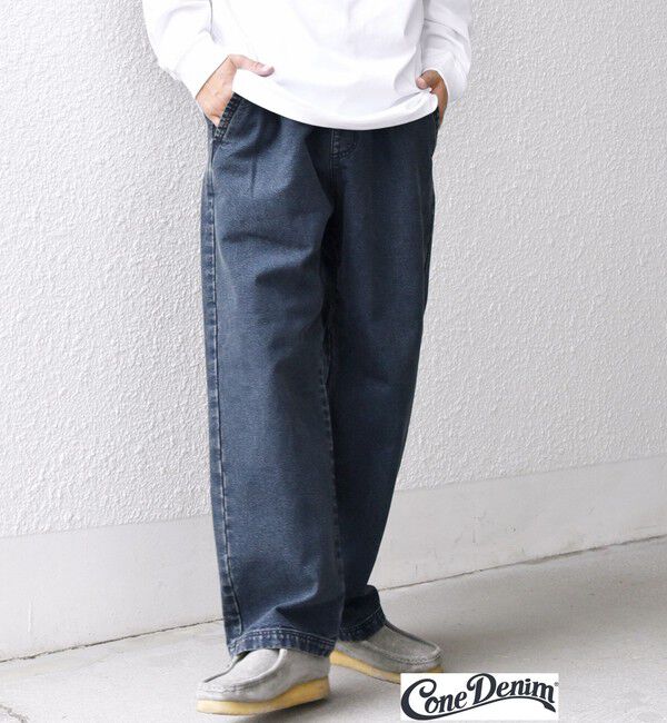 SHIPS any「SHIPS any: Cone Denim フリーサイズ キャンバス デニム イージーパンツ◇」|デニム|ネイビー