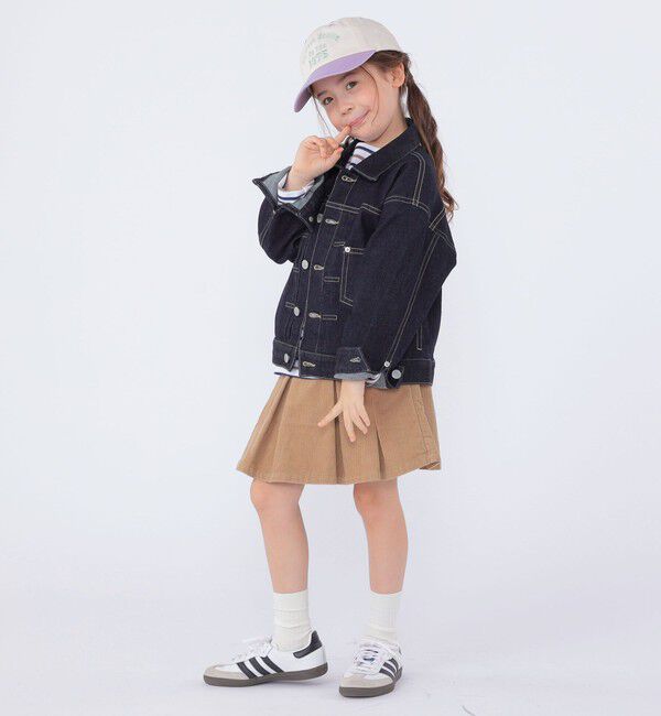 SHIPS KIDS「SHIPS KIDS:100～130cm/ボーダー フリル ロングスリーブ Tシャツ」|Tシャツ・カットソー|