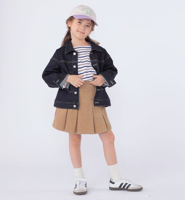 SHIPS KIDS「SHIPS KIDS:100～130cm/ボーダー フリル ロングスリーブ Tシャツ」|Tシャツ・カットソー|