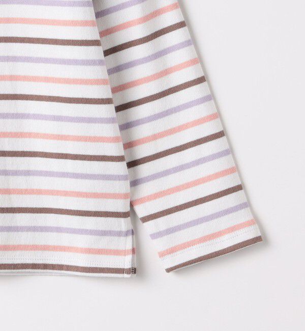 SHIPS KIDS「SHIPS KIDS:100～130cm/ボーダー フリル ロングスリーブ Tシャツ」|Tシャツ・カットソー|