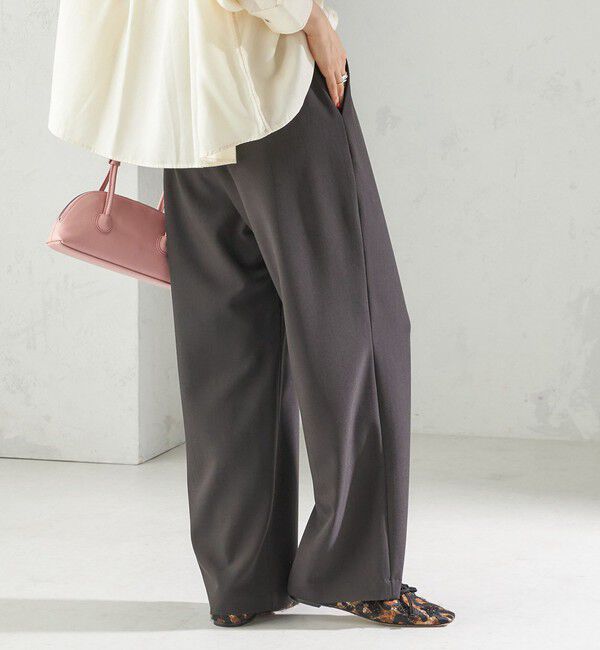 SHIPS for women「〈UVカット/防シワ加工〉梳毛調 ストレッチ ドロスト パンツ」|その他|