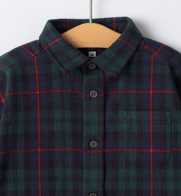 SHIPS KIDS「SHIPS KIDS:80～90cm / ネル チェック シャツ」|シャツ・ブラウス|