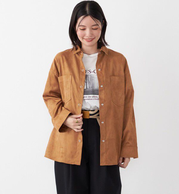 SHIPS Colors 「SHIPS Colors:フェイクスエード（ポリエステル）シャツ◇」|シャツ・ブラウス|