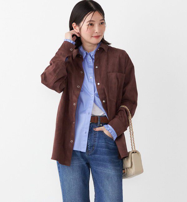 SHIPS Colors 「SHIPS Colors:フェイクスエード（ポリエステル）シャツ◇」|シャツ・ブラウス|