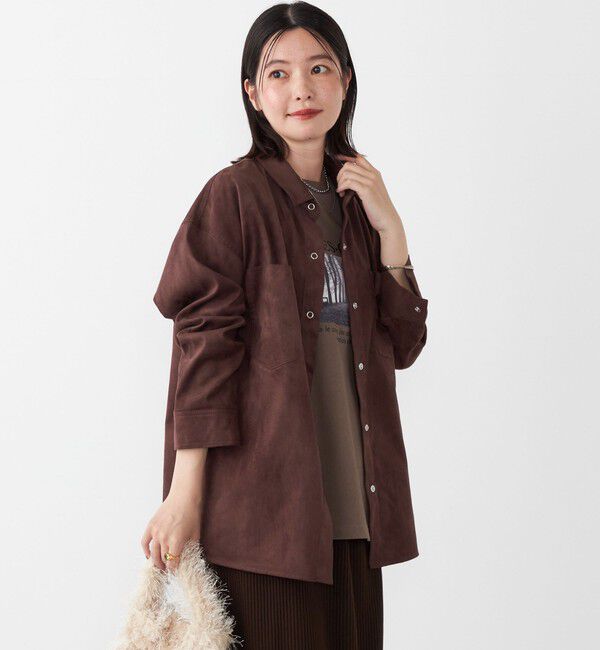 SHIPS Colors 「SHIPS Colors:フェイクスエード（ポリエステル）シャツ◇」|シャツ・ブラウス|