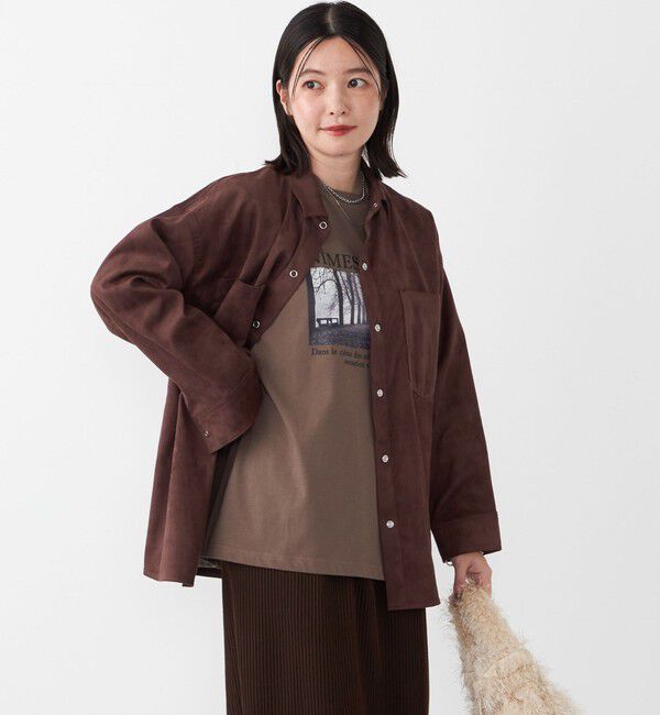 SHIPS Colors 「SHIPS Colors:フェイクスエード（ポリエステル）シャツ◇」|シャツ・ブラウス|