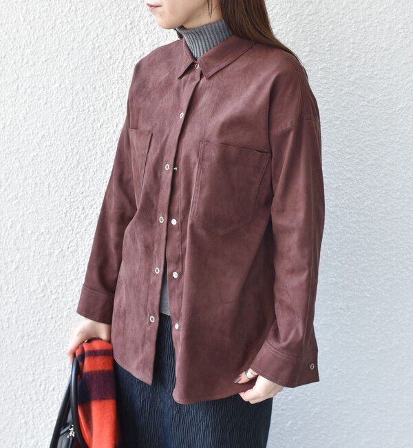 SHIPS Colors 「SHIPS Colors:フェイクスエード（ポリエステル）シャツ◇」|シャツ・ブラウス|