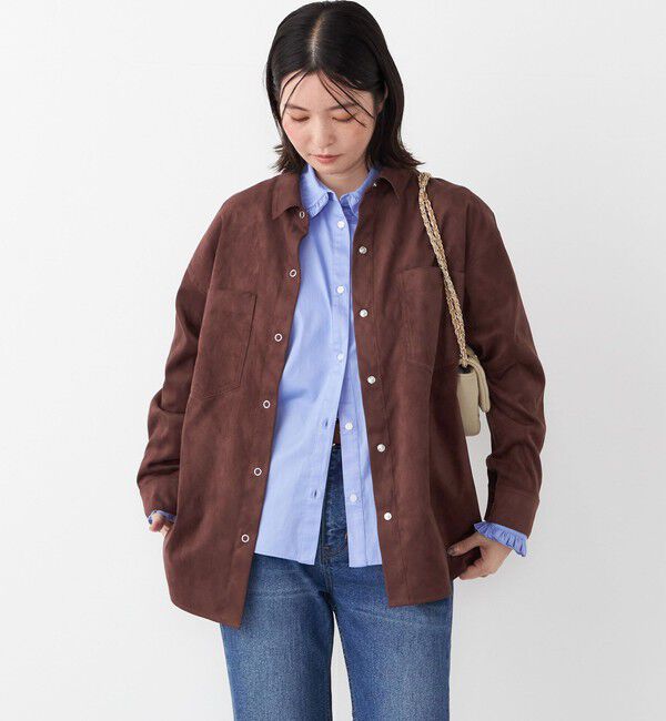SHIPS Colors 「SHIPS Colors:フェイクスエード（ポリエステル）シャツ◇」|シャツ・ブラウス|