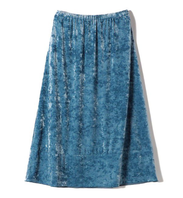 SHIPS for women「SHIPS Primary Navy Label:〈手洗い可能〉クラッシュ ベロア スカート」|スカート|ライトブルー