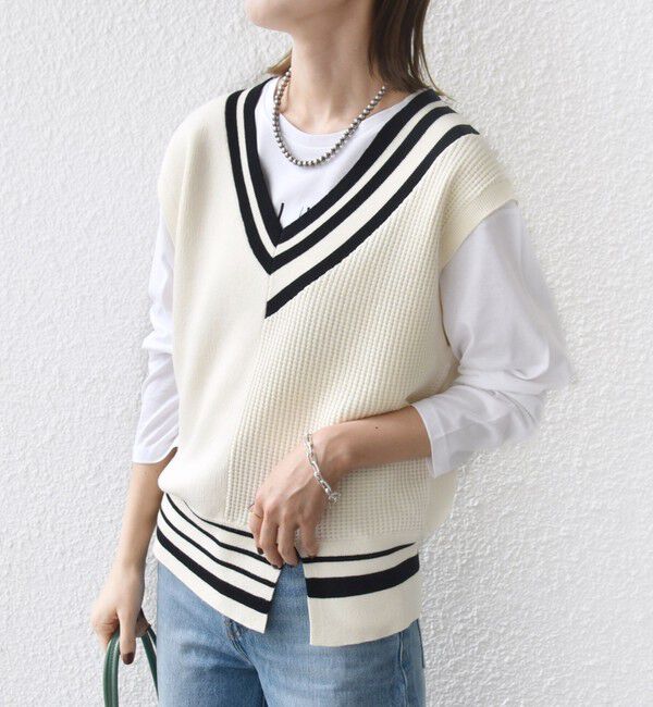 SHIPS for women「【WEB限定】〈手洗い可能〉チルデン ニット ベスト」|ベスト・ジレ|