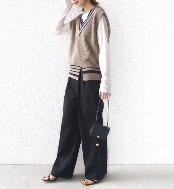 SHIPS for women「【WEB限定】〈手洗い可能〉チルデン ニット ベスト」|ベスト・ジレ|