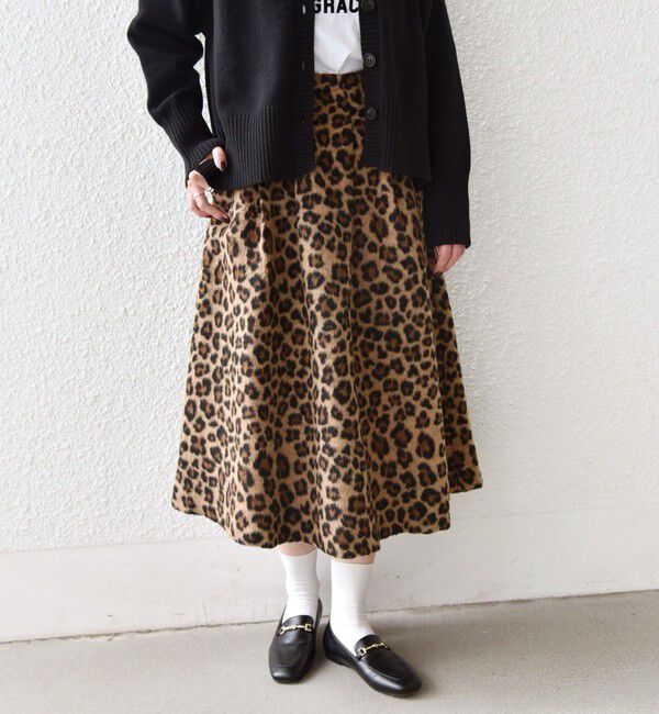SHIPS Colors 「SHIPS Colors:〈手洗い可能〉レオパード ジャカード タック スカート」|スカート|