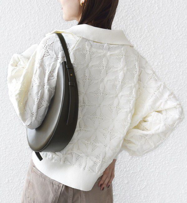 SHIPS for women「《予約》【WEB限定】〈手洗い可能〉フラワー ジャカード ジップ カーディガン」|カーディガン|