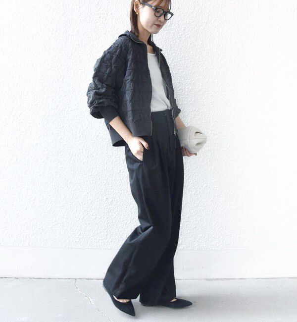 SHIPS for women「《予約》【WEB限定】〈手洗い可能〉フラワー ジャカード ジップ カーディガン」|カーディガン|