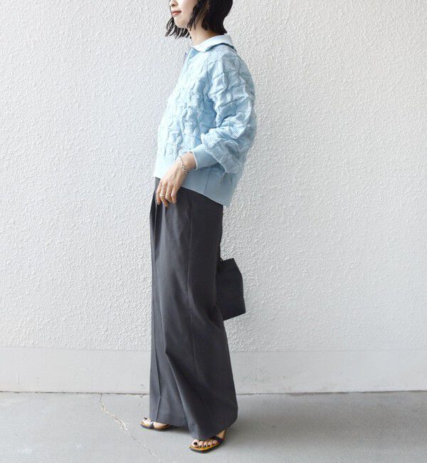 SHIPS for women「《予約》【WEB限定】〈手洗い可能〉フラワー ジャカード ジップ カーディガン」|カーディガン|