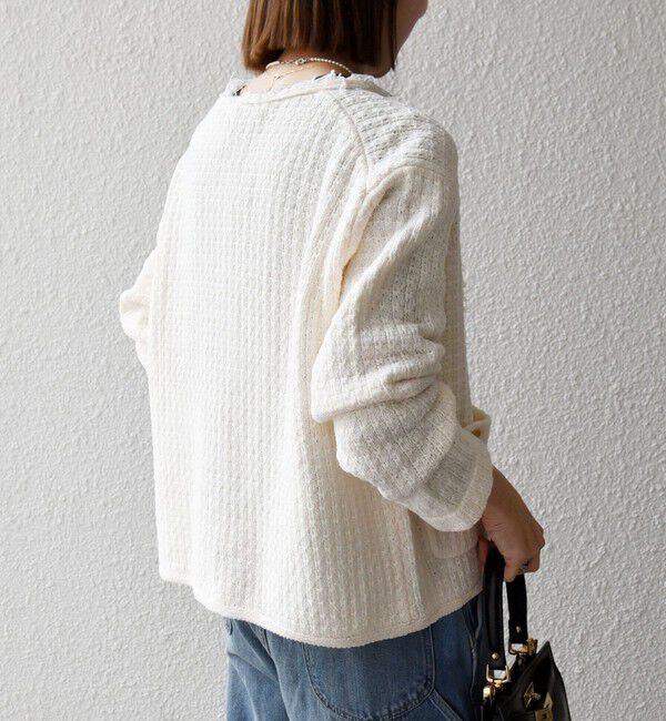 SHIPS any「《予約》SHIPS any:〈手洗い可能〉フリンジ Vネック カーディガン ジャケット」|カーディガン|