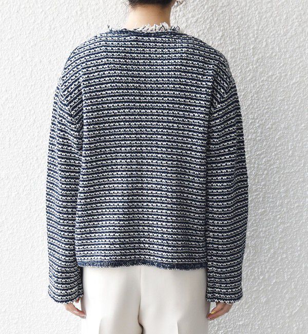 SHIPS any「《予約》SHIPS any:〈手洗い可能〉フリンジ Vネック カーディガン ジャケット」|カーディガン|