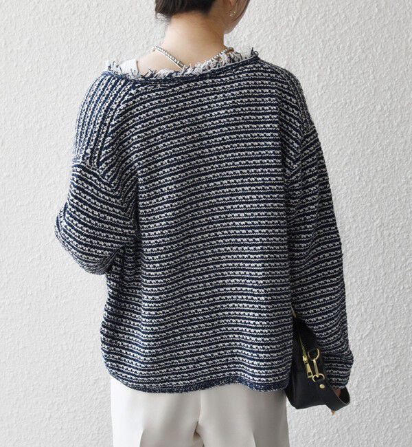 SHIPS any「《予約》SHIPS any:〈手洗い可能〉フリンジ Vネック カーディガン ジャケット」|カーディガン|