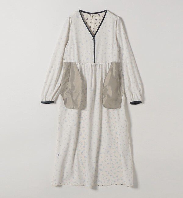 SHIPS any「《予約》SHIPS any:〈洗濯機可能〉フラワー プリント ウエストギャザー Vネック ワンピース」|ワンピース|