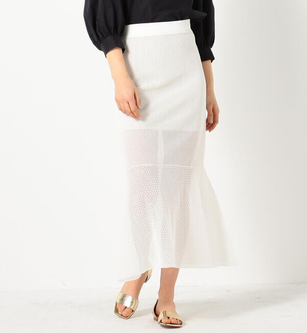 Ballsey「ペーパーレース マーメイドロングスカート」|フレア|