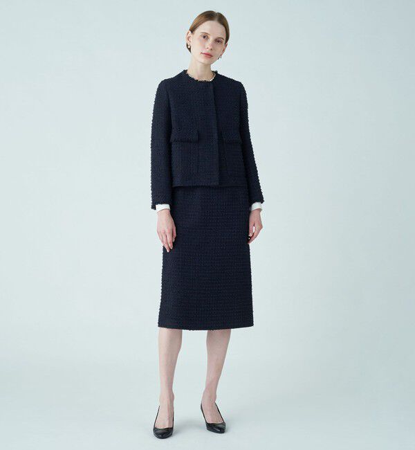 Ballsey「ミックスヤーンツイード ノーカラージャケット」|ノーカラージャケット|