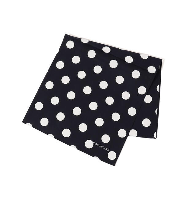 TOMORROWLAND GOODS「TOMORROWLAND コットン ドットハンカチ」|ハンカチ|68 ネイビー系