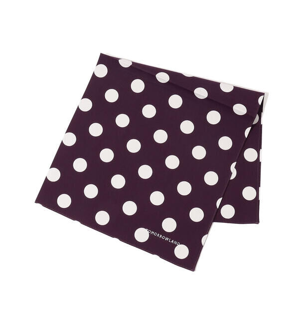 TOMORROWLAND GOODS「TOMORROWLAND コットン ドットハンカチ」|ハンカチ|76 パープル系