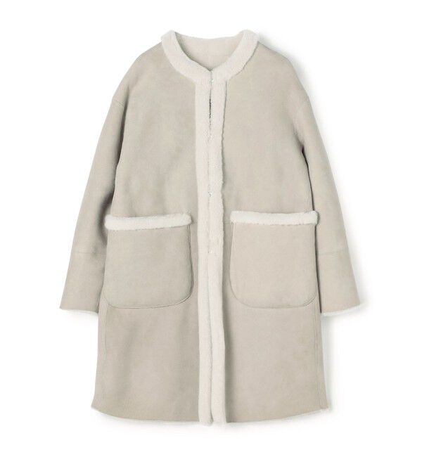 TOMORROWLAND collection「メリノムートン ノーカラーコート」|ノーカラーコート|13 ライトグレー