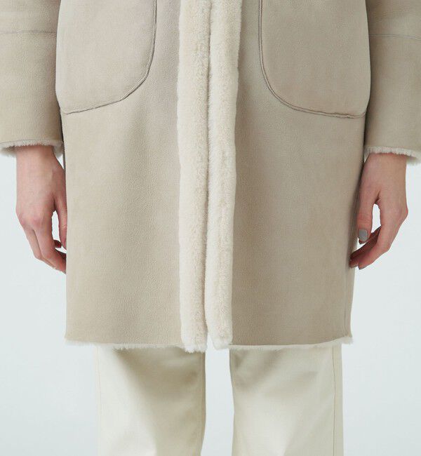 TOMORROWLAND collection「メリノムートン ノーカラーコート」|ノーカラーコート|