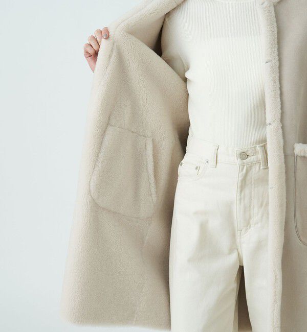 TOMORROWLAND collection「メリノムートン ノーカラーコート」|ノーカラーコート|