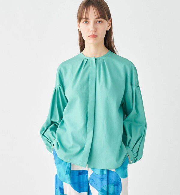 Ballsey「クリスタルコットン ギャザーパフブラウス」|シャツ・ブラウス|
