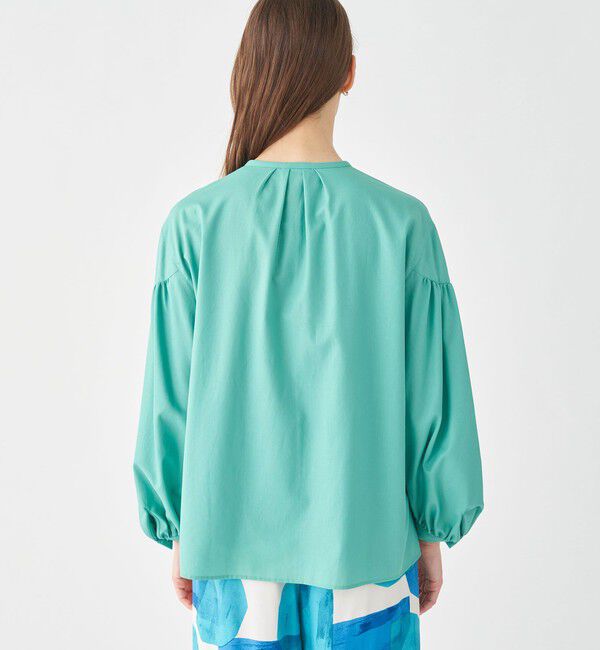 Ballsey「クリスタルコットン ギャザーパフブラウス」|シャツ・ブラウス|