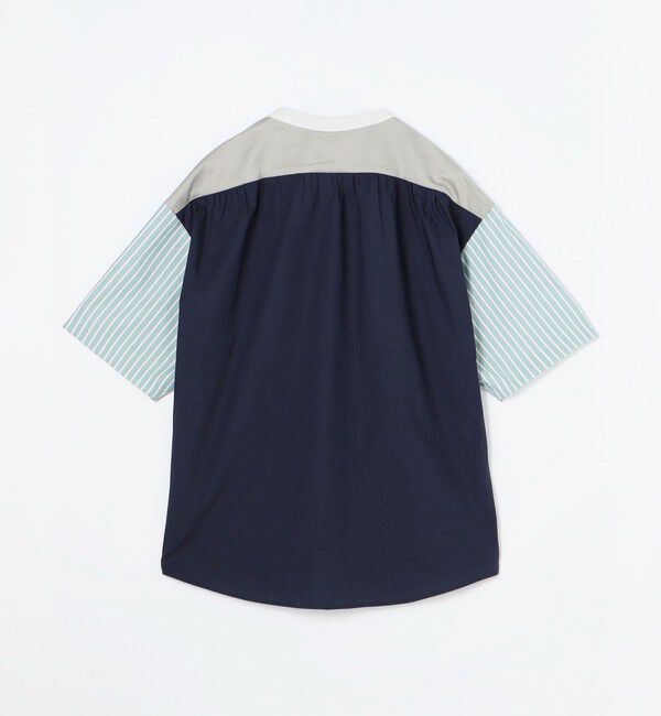 TOMORROWLAND MENS「コットン天竺 シャツコンビショートスリーブクルーネックプルオーバー」|Tシャツ・カットソー|