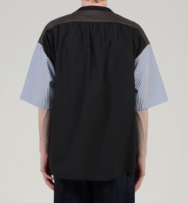 TOMORROWLAND MENS「コットン天竺 シャツコンビショートスリーブクルーネックプルオーバー」|Tシャツ・カットソー|