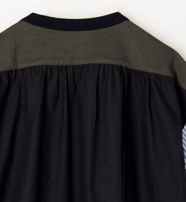 TOMORROWLAND MENS「コットン天竺 シャツコンビショートスリーブクルーネックプルオーバー」|Tシャツ・カットソー|