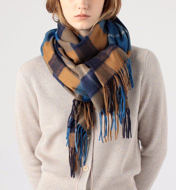 TOMORROWLAND GOODS「Johnstons of Elgin カシミヤチェックストール」|ストール|