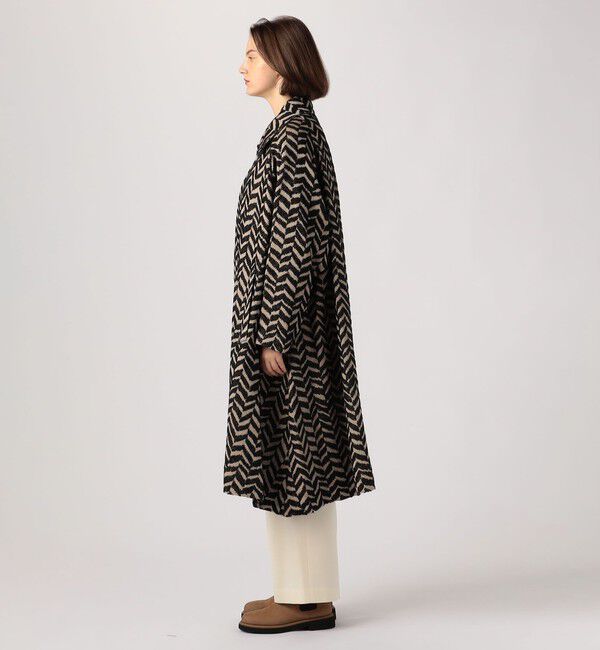 TOMORROWLAND GOODS「HAVERSACK ウールロービングヘリンボーン バルカラーコート」|ステンカラーコート|