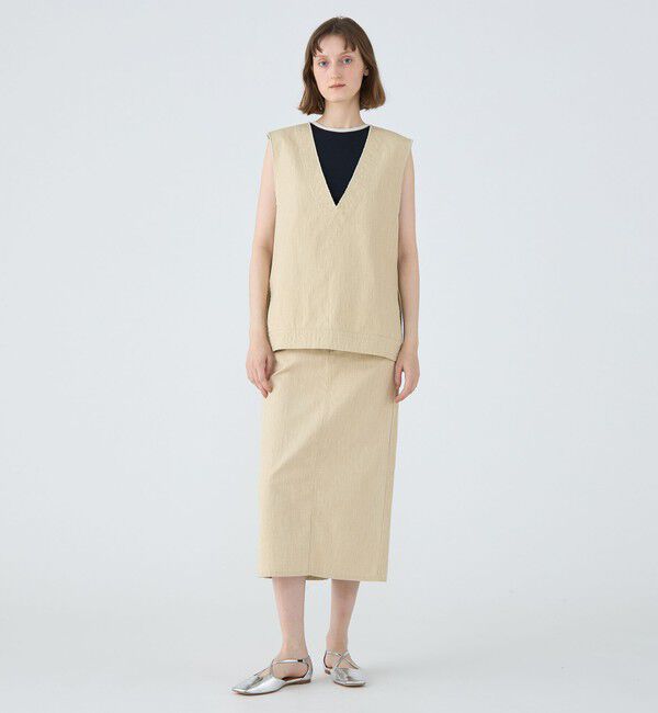 MACPHEE「ダブルサイドピグメント Iラインロングスカート」|スカート|