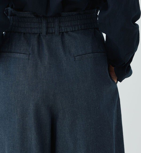 GALERIE VIE「デニムダンガリー ギャザーワイドパンツ」|デニム|