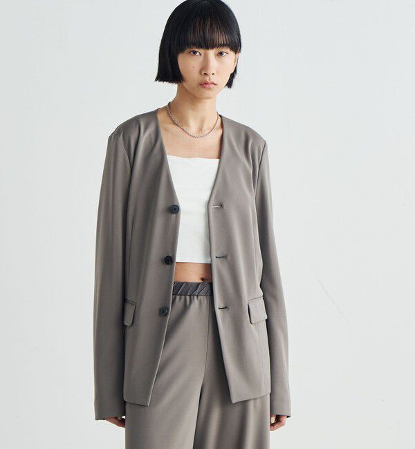 Edition「カルゼジャージー ノーカラージャケット」|ノーカラージャケット|